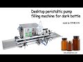 ZONESUN How to use Desktop CNC Peristaltic Pump Liquid Filling Machine With Conveyor For dark bottle