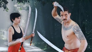 I tried dual sword fighting with a martial arts master