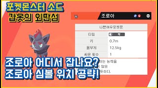 [포켓몬스터 소드 DLC] 공략! 조로아 어디서 잡나요? 조로아 심볼 위치 공략!