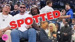 Travis Kelce SPOTTED at the Star-Studded Mavs vs Wolves game in NBA with Patrick