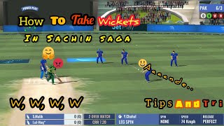 Taking 4wickets in 4balls 😱🥶 in Sachin Saga Cricket game Bowling tips💡and tricks 💯