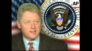 USA: PRESIDENT CLINTON KOSOVO CRISIS BROADCAST