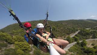 Lefkada - kathisma beach paragliding - Amelia's first time