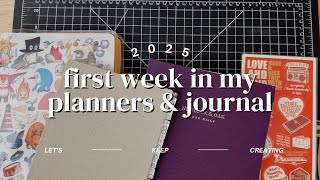 2025 first week in my planners and daily journal | hobonichi cousin, sterling ink, hemlock and oak