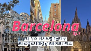 🇪🇸스페인 바르셀로나 겨울 자유여행 VLOG  - 1일차 (라플라우타_꿀대구, 가우디 대표작_카사바트요, 카사밀라, 라 보라케리아 시장 구경, 파이브 가이즈,도하경유)