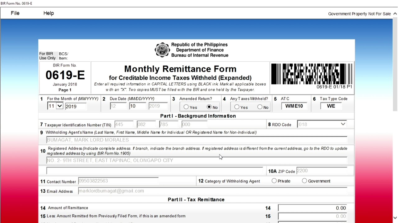 How To File And Pay Your Monthly Expanded Withholding Tax Using BIR ...