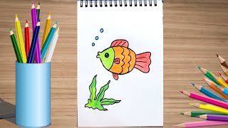 | How To Draw Fish For Beginners | Fish Drawing Easy Step By Step | #fishdrawingeasy