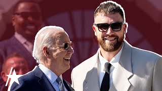 Travis Kelce Jokes At WHITE HOUSE Podium: They Told Me ‘I’d Get Tased’