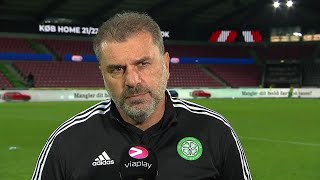 Celtic manager Ange Postecoglou reacts to Champions League exit against Midtjylland