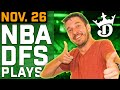 DraftKings NBA DFS Picks Today (11/25/24) | NBA DFS ConTENders