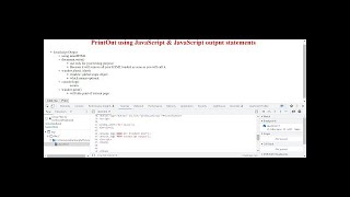 Day 03: JavaScript Output statements, Printout, Beginner level debugging.