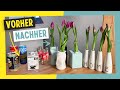 Vasen aus Abfall basteln - 3 tolle Upcycling Ideen aus Dosen, Glasflaschen und Milchtüten