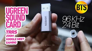 USB soundcard UGREEN 2in1 TRRS. Bagus buat Zoom, Google meet, Game