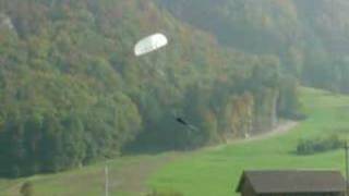 Hang gliding rescue parachute opening