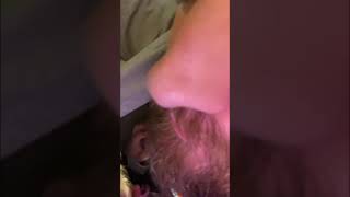 Toddler Daughter Sits Inside Dad's Shirt and Watches Her Show on Phone - 1195373