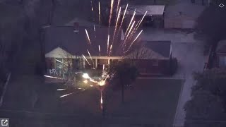 Man barricaded inside Fort Worth home throws fireworks on lawn