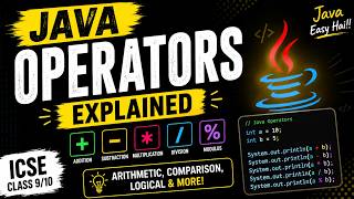 Operators in Java Explained | ICSE Class 9-10 | Java Easy Hai!!