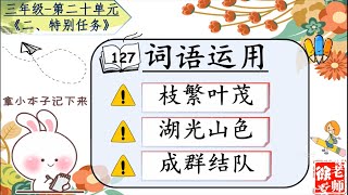 KSSR SEMAKAN 三年级华文课本 第二十单元：特别任务 （运用词语、趣味识字、比较识字）【徐老师课室】