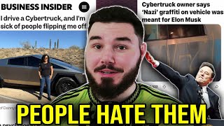 Cybertruck Owners MAD People HATE THEM after Elon Musk goes FULL FASCIST