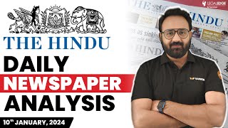 The HINDU for CLAT 2025 (10th January) | Current Affairs for CLAT | Daily Newspaper Analysis