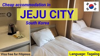 Affordable and cheap yet comfortable and spacious accommodation in Jeju City in South Korea.