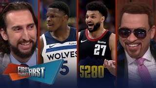 T-Wolves take 2-0 series lead vs Nuggets, Jamal Murray throws heating pad | NBA | FIRST THINGS FIRST
