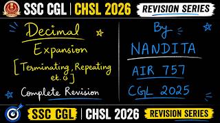 Terminating, Non Terminating Decimal Expansion ONE SHOT| SSC CGL CHSL 2026| For all Govt Exams