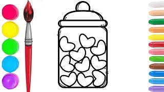 Jar Drawing | candy in Jar Drawing | Drawing for kids | How to draw jar