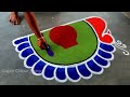 easy pongal kolam 2025🌹new model sankranthi muggulu🌹bhogi kundala muggulu🌹super colour rangoli