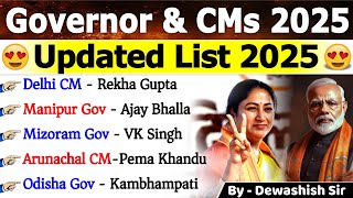 CM \u0026 Governor New List 2025 | New Update | मुख्यमंत्री और राज्यपाल 2025 | Current Affairs 2025 #cm