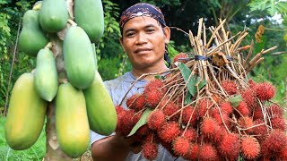 Asinan buah lokal | Jambu alas |salak pondoh pepaya California dan rambutan setelah muwur jagung