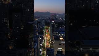 서울 강남, 도시의 야간드론영상, 5k video, Gangnam, Seoul, South Korea