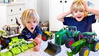 Sky and Finn's New Toy Tractor Adventure!