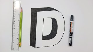 How To Draw 3D LETTER D Very Easy | Easy Drawing Tutorial