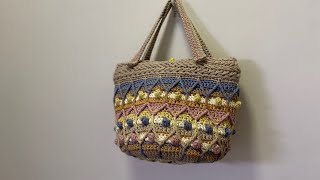 코바늘)허니팝토트백-6(14~15단)  crochet / honey pop bag-6