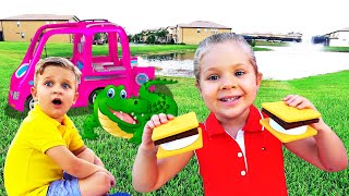 Diana and Roma - Amazing Camping adventure with Barbie car