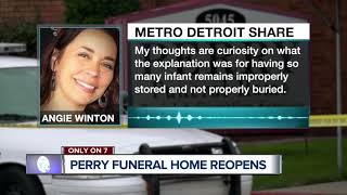 Perry Funeral Home now open after dozens of infant remains discovered last year
