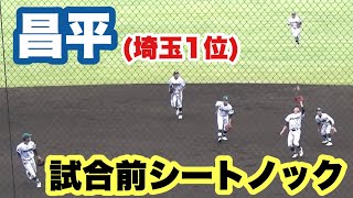 埼玉１位、昌平がスーパーシードで関東大会登場。試合前シートノック（2022秋季関東地区高校野球大会準々決勝。昌平vs慶應義塾）