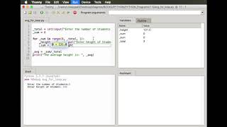 For Loop (Python) Debugging in Thonny