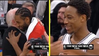 Spurs Greg Popovich EMBRACES Kawhi after win!! Everybody Showing Love