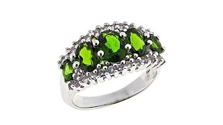 Colleen Lopez 2.64ctw Chrome Diopside and White Topaz Ri...