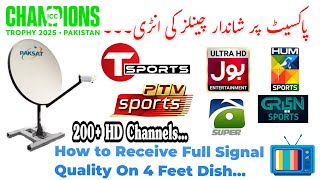 New HD Channel ADD | PakSat new update | PTV Sports HD New Frequency \u0026 Signal setting on 4 feet dish