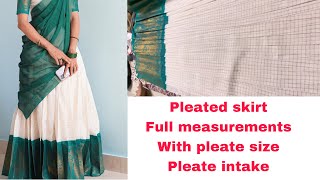 Pattupavada skirt / pleated skirt making with full measurements/ stitching tutorials