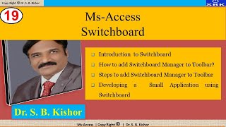 19. Ms-Access - Switch board (Creating Menus in Ms-Access)