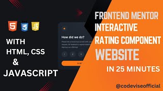 Frontend Mentor Interactive Rating Component Tutorial | Step-by-Step Guide