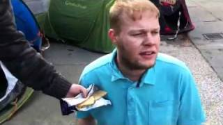 London student protest 9 November 2011: New Occupy camp in Trafalgar Square