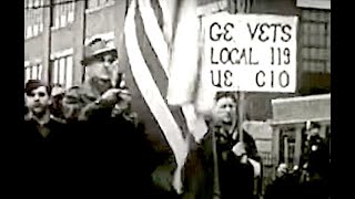 Union Protest Propaganda Film Shows World War II Vets Protecting The American Flag.