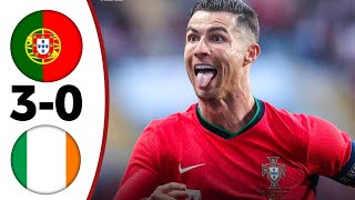 Portugal vs Ireland 3-0 All Goals & Highlights 2024 Ronaldo Brace🔥