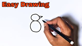 How to Draw Bird from Number 8 | Turn Number | Easy Drawing from Number for Beginners Step by Step