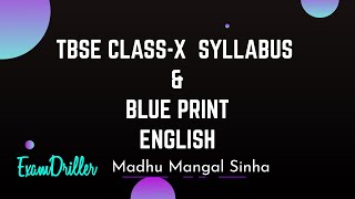 TBSE Class 10 Term 1 and term 2 Syllabus \u0026 Blue Print ENGLISH 2021-22 l By-ExamDriller